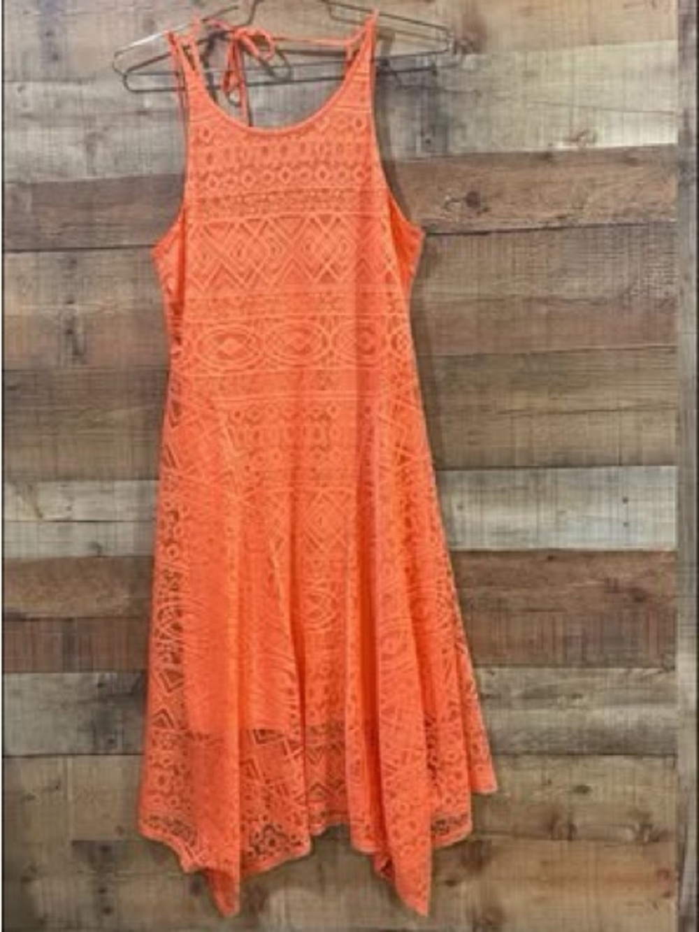 NWT Sleeveless Orange Lace A-Line Dress by Metaphor Size Medium
